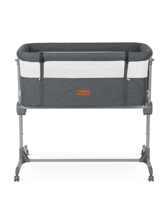 Nukido Baby Cradle Playpen with Mattress and Wheels Gray
