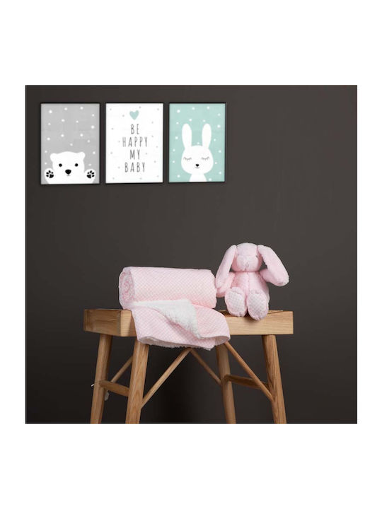 GM Home Κουβέρτα Αγκαλιάς & Λίκνου Bunny 75x100εκ.