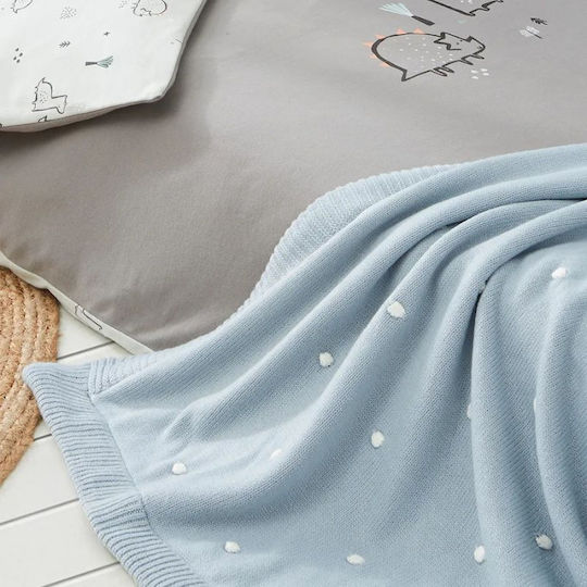 Bimbidreams Baby Blanket Coralina Knitted Blue Blue 80x100cm