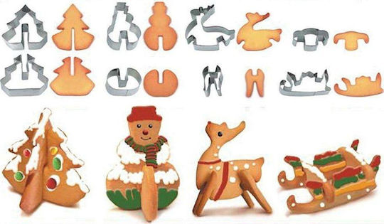 Set tăietori de biscuiți 3D pentru turtă dulce de Crăciun 3140