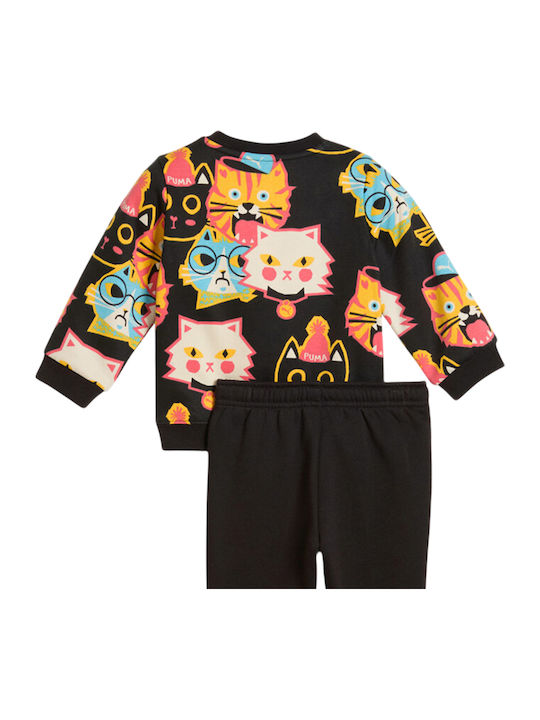 Kids Sweatpants Set Black Minicats