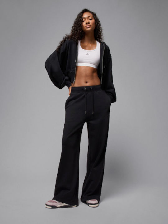 Cropped Women's Sweatshirt Jacket Black