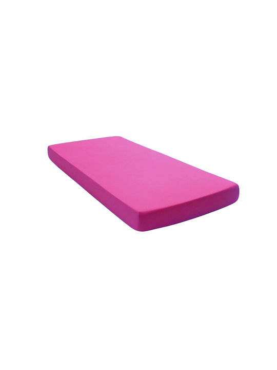 Kotonia Home Set Cearșaf cu 1 Față de pernă Single cu Elastic 100x200+20cm. Fuchsia 2buc