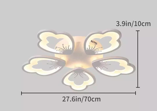 Ms17005-5 Weiß Deckenleuchte 5 LED Modernes & Schlichtes Design - 70 × 70 × 10 cm