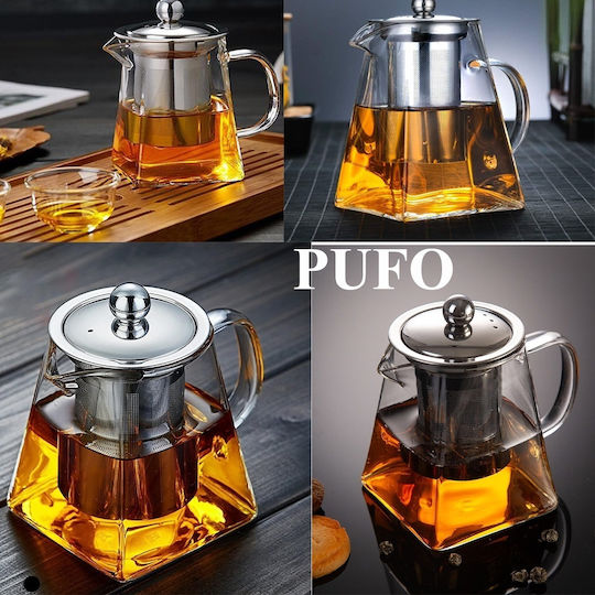 Τσαγιέρα με Φίλτρο Γυάλινη 900ml