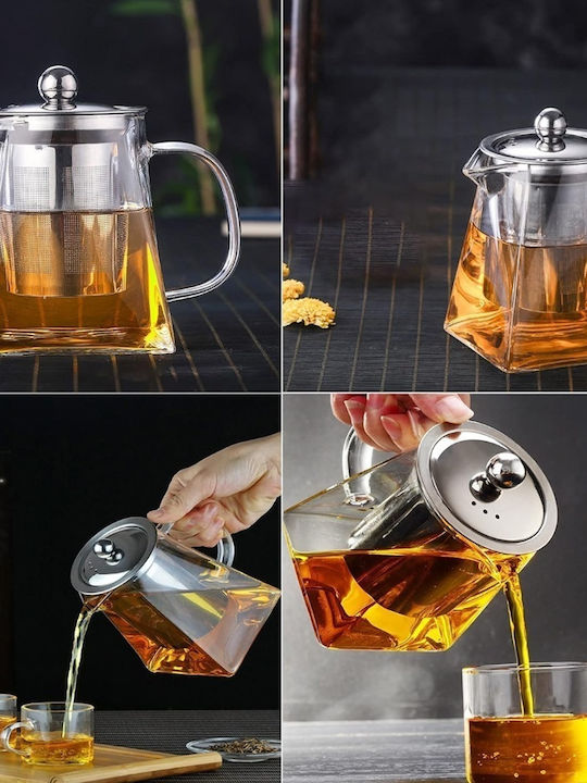 Teapot with Filter Glass Transparent 700ml