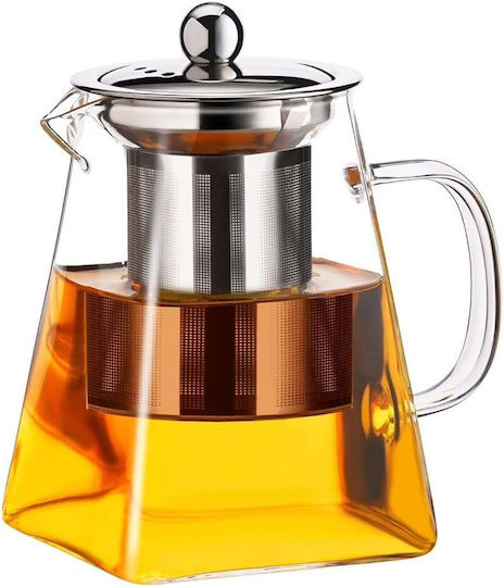 Ceainic cu Filtru Sticlă Transparent 900ml