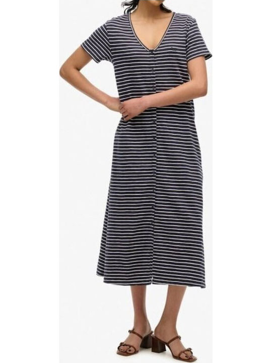 D2 Summer Midi Dress Dark Blue