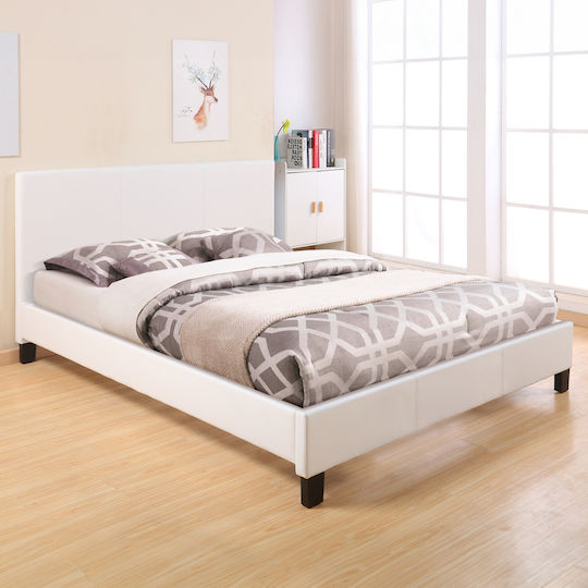 Becca Κρεβάτι Διπλό για Στρώμα 150x200cm Λευκό Becca Κρεβάτι Διπλό για Στρώμα 150x200cm Λευκό