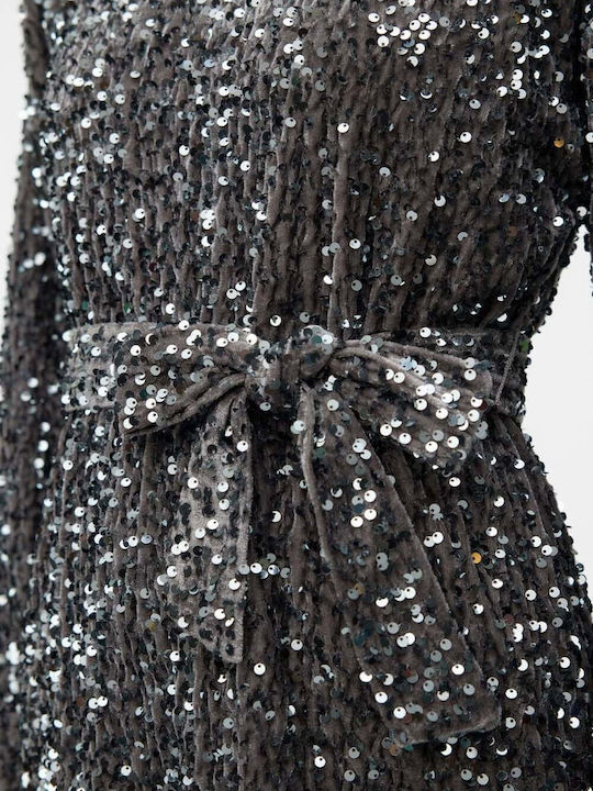 Bella Mini Βραδινό Φόρεμα Βελούδινο Black
