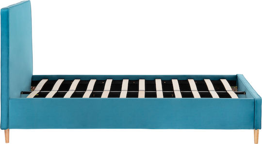 Maylin Double Bed Upholstered with Fabric Turquoise for Mattress 120x200cm