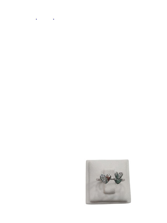 Damentagerring aus Silber Herzen