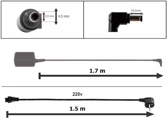 Original Asus Charger 19v 2.37a 45w Plug 4.5x3.0mm