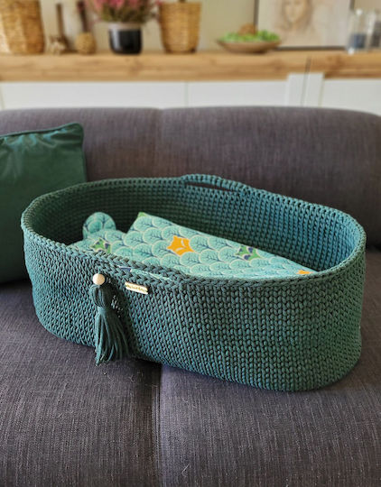 Suport Coș Moise Handmade Boho Verde Sticlă