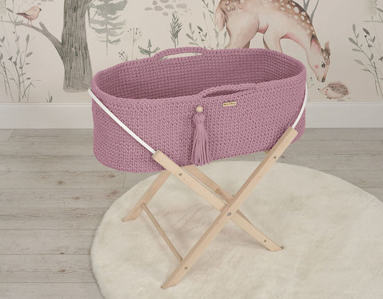 Boho Handmade Moses Basket Stand Lavender