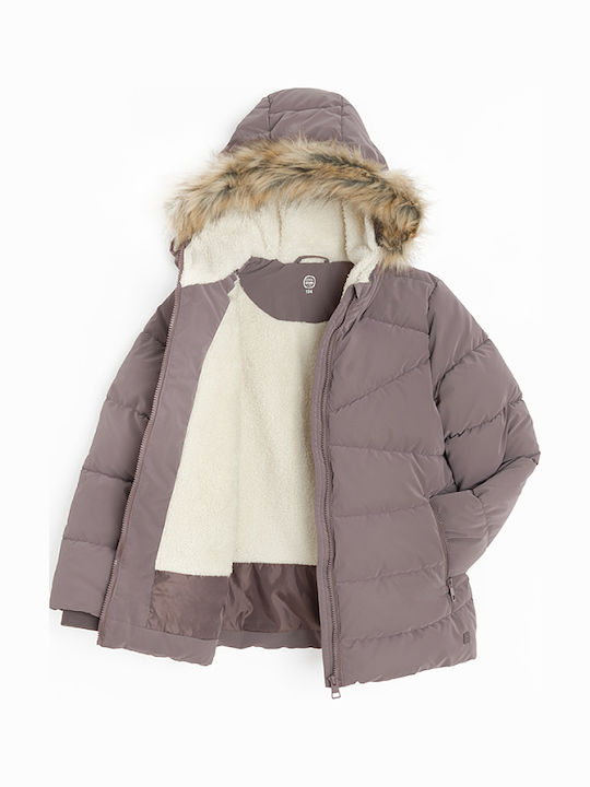 Kids Casual Short Jacket with Hood Grey