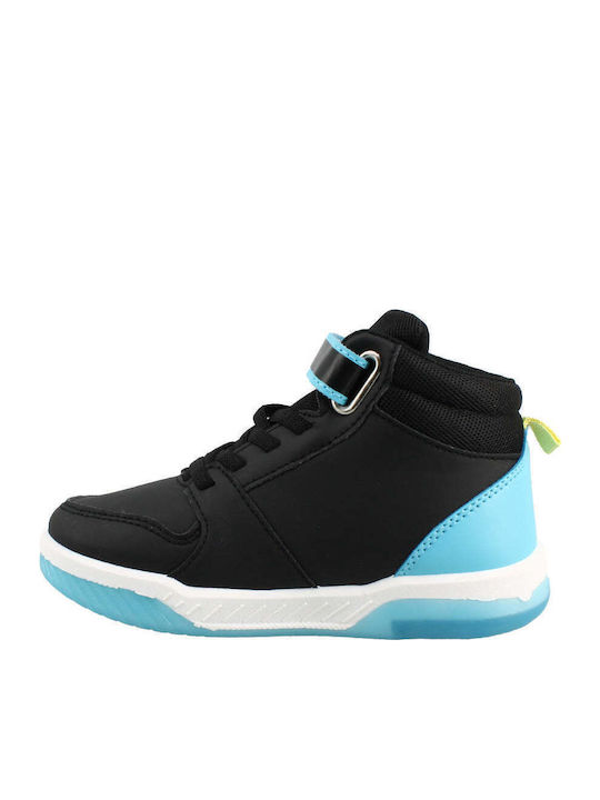 Παιδικά Sneakers High με Φωτάκια Μαύρα