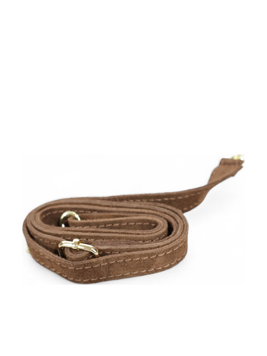 Suede Leather Women's Shoulder Bag with Fringes Brown