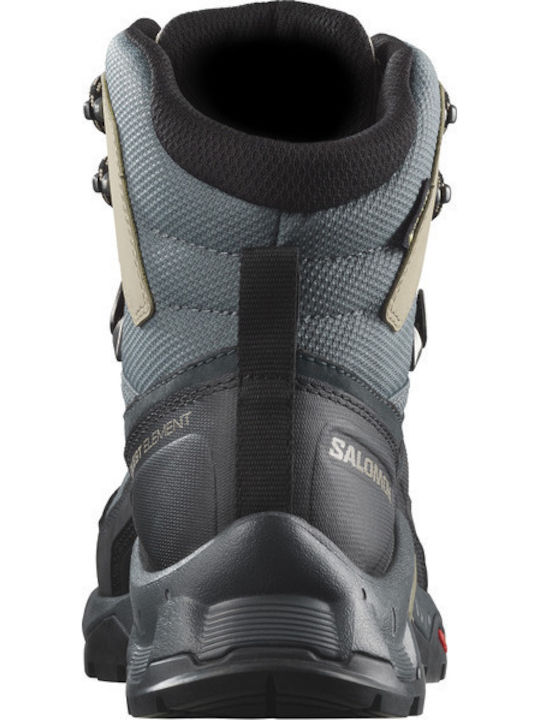 Salomon Quest Element GTX Women's Hiking Boots Waterproof With Gore-Tex Membrane Ebony Rainy Day Stormy Weather