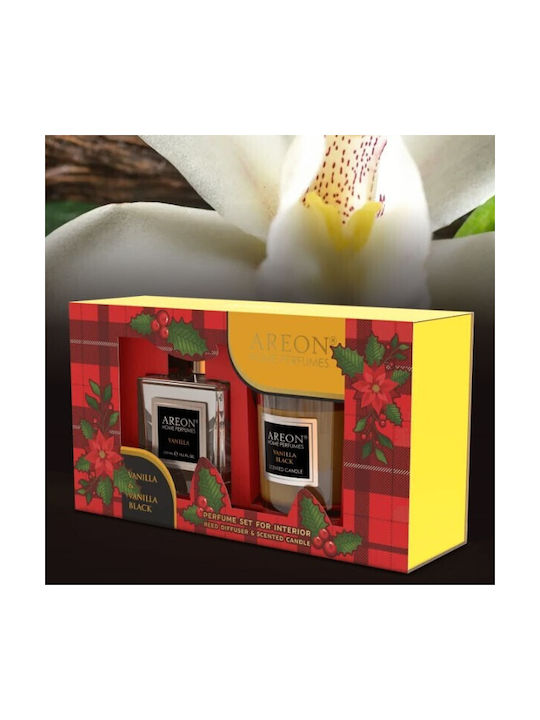 Set Heimduft 150ml Vanille + Schwarze Vanillekerze