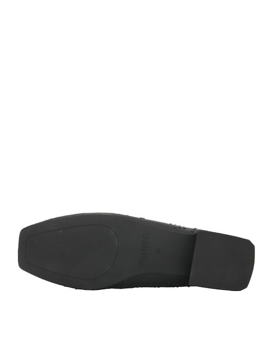 Leather Women's Moccasins in Black Color