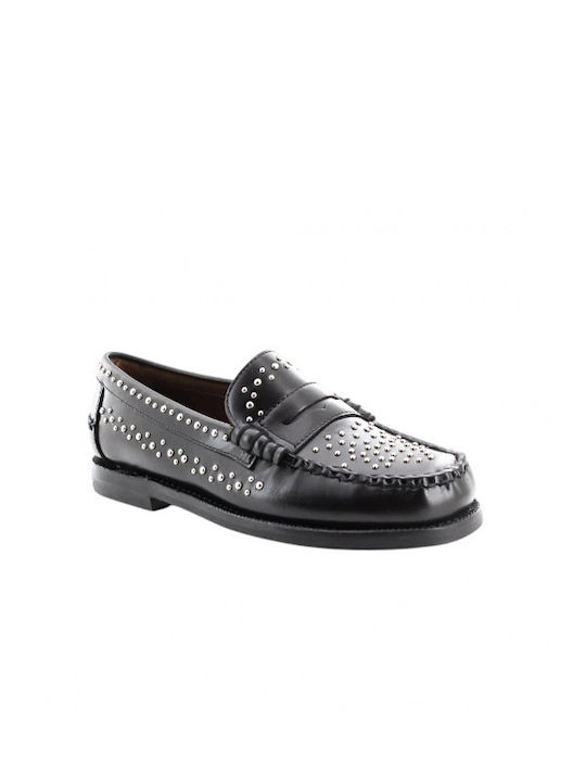 Δερμάτινα Γυναικεία Loafers σε Μαύρο Χρώμα