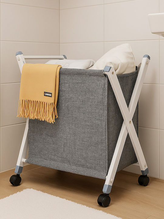 Coș De Rufe Tesătură Pliabil 116lt 55x30x68cm Gri