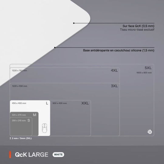 SteelSeries Qck L Gaming Mouse Pad Λευκό