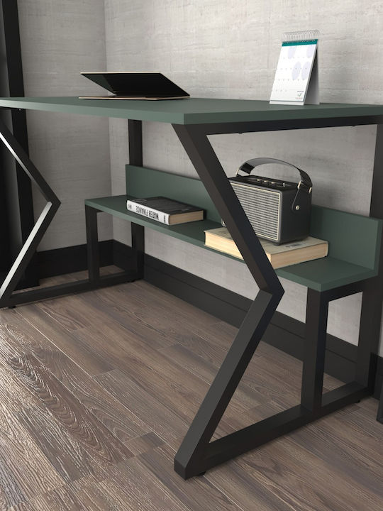 Schreibtisch Wake Holzgrün-Schwarz 120x60x72.8Höhecm