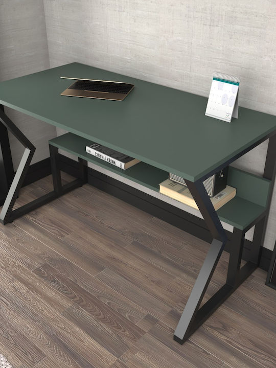 Schreibtisch Wake Holzgrün-Schwarz 120x60x72.8Höhecm