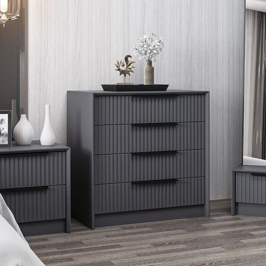 Συρταριέρα Креватокамарас Дървена Kale Anthracite 72x45x77бр