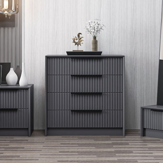 Συρταριέρα Креватокамарас Дървена Kale Anthracite 72x45x77бр
