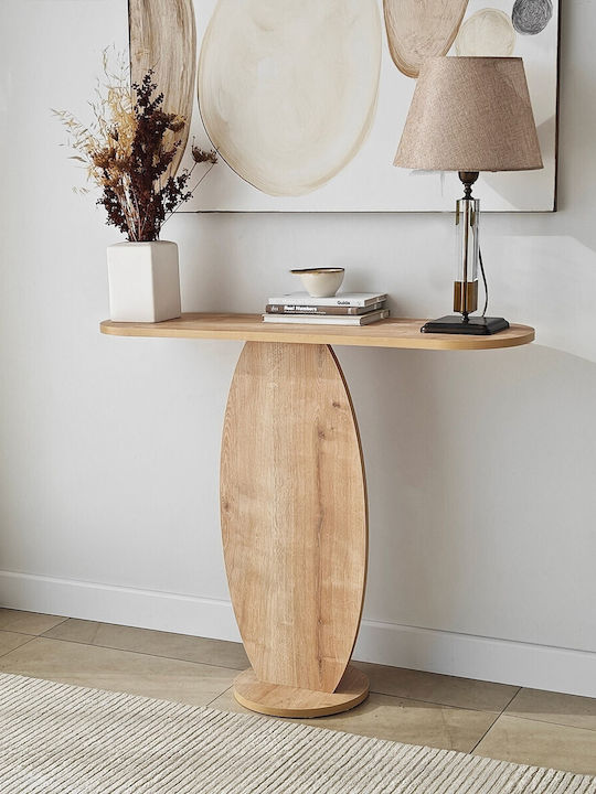 Elliptical Console 552nos2496 100x30x81cm Oak Particleboard Melamine