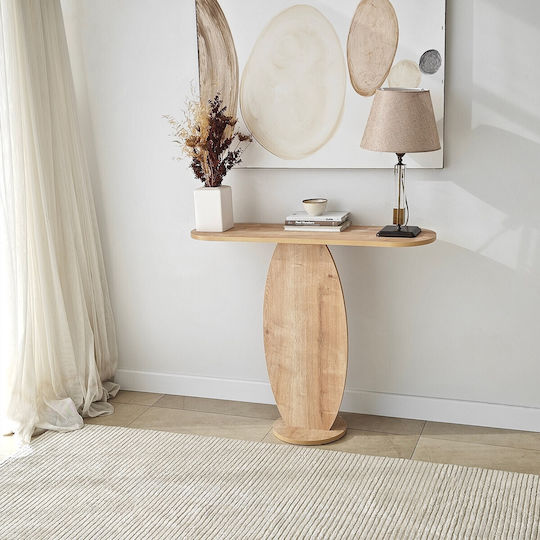 Elliptical Console 552nos2496 100x30x81cm Oak Particleboard Melamine