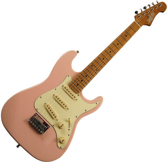 Jet Guitars Електрическа Китара Stratocaster Червено с Калъф JS-300