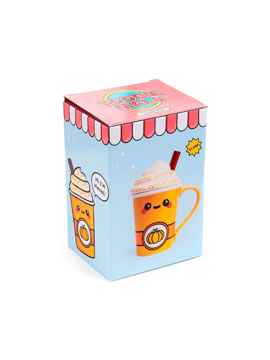 Puckator Becher Keramik mit Deckel Orange 325ml