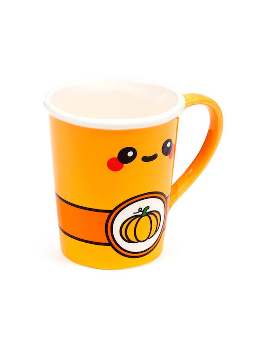 Puckator Becher Keramik mit Deckel Orange 325ml