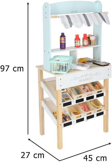 Wooden Grocery Store with Accessories 97x27x45
