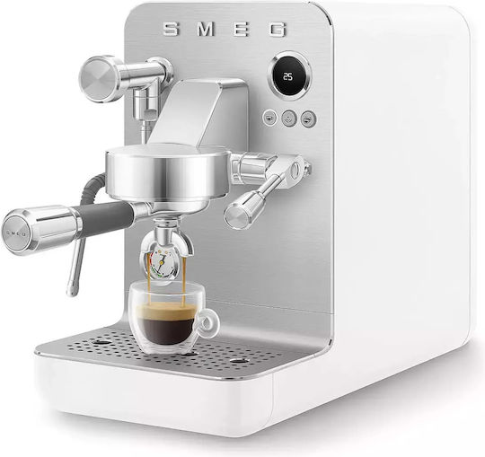 Smeg Automatic Espresso Machine 1700W Pressure 15bar for Cappuccino White EMC02WHMEU