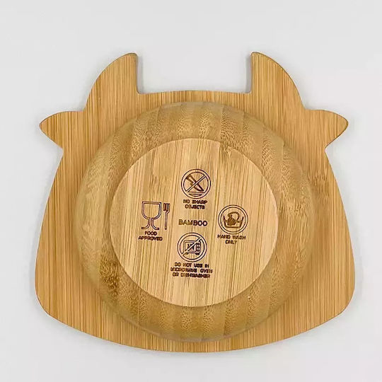 Pandaboo Baby Food Bowl made of Bamboo Orange