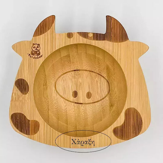 Pandaboo Baby Food Bowl made of Bamboo Orange