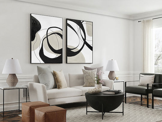 Actio I 386548 – Acrylic Painting 80x120cm Black Frame
