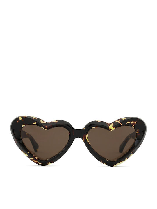 Bottega Veneta Feminini Ochelari de soare cu Maro Tortoise Cadru și Maro Lentilă BV1432S 002