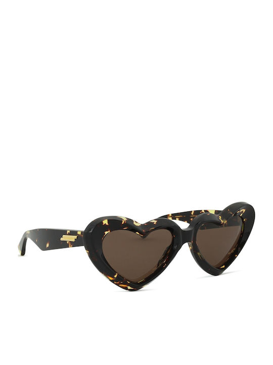 Bottega Veneta Feminini Ochelari de soare cu Maro Tortoise Cadru și Maro Lentilă BV1432S 002
