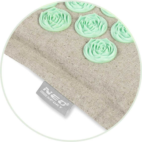 NEO Sport Acupressure με μαξιλάρι 70x44cm Χαλάκι Μασάζ Πιεσοθεραπείας για τον Αυχένα & το Σώμα Πράσινο