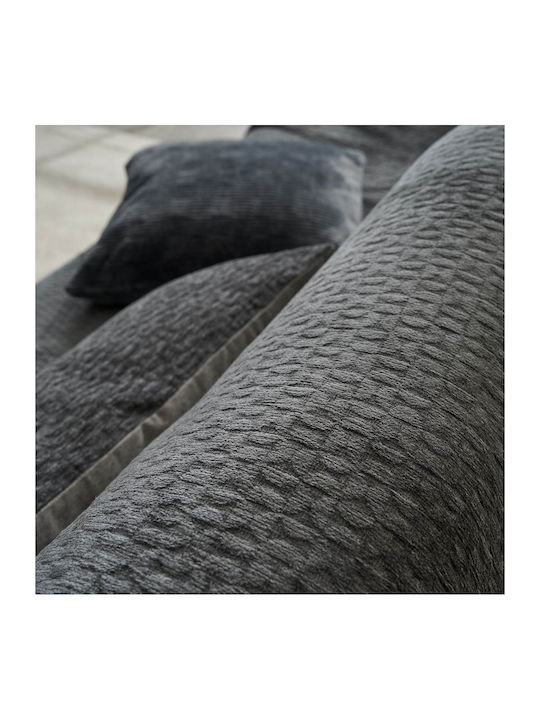 Gofis Home Ondine Ριχτάρι Διθέσιου Καναπέ Ζακάρ 180x250εκ. Γκρι 2007184214009