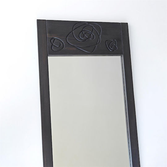 SteweHome Floor Mirror with Black Wooden Frame 155x55cm