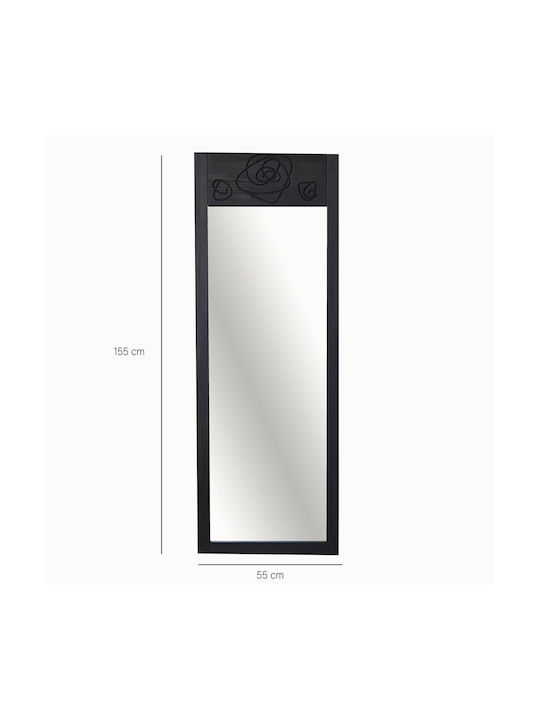 SteweHome Floor Mirror with Black Wooden Frame 155x55cm