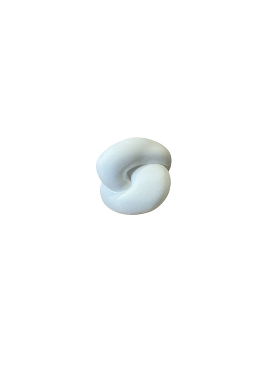 Tabletop Decor Chain Shape White Concrete 10*10 Cm