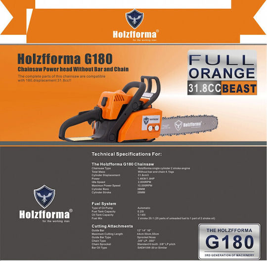 Holzfforma G180 Chainsaw Without Blade Chain Orange